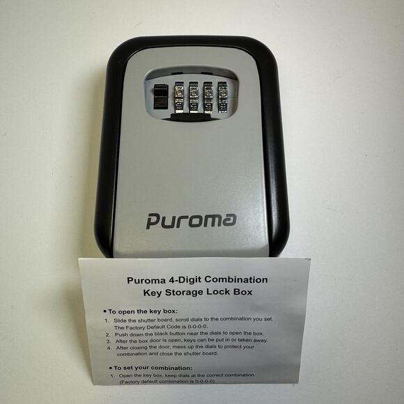 Puroma 4-Digit Combination Key Storage Lock Box - New In Box - Picture 1 of 4